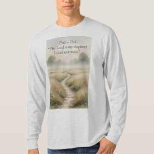 Psalm 23:1 Heren T-shirt met lange mouwen voor chr