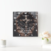 Psalm 23:1 Het licht van de herder Vierkante Klok (Huis)