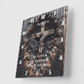 Psalm 23:1 Het licht van de herder Vierkante Klok (Hoek)