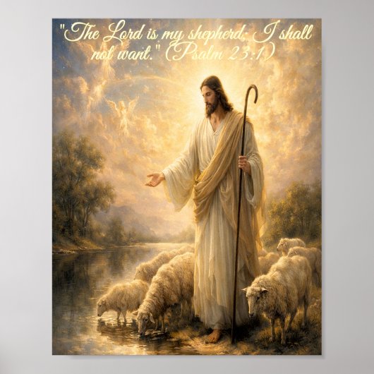 Psalm 23:1 Jezus als Herder Poster (Voorkant)