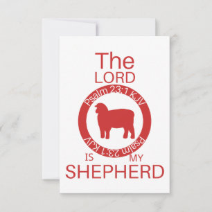 Psalm 23:1 KJV Bijbelvers De Heer is mijn Herder Kaart