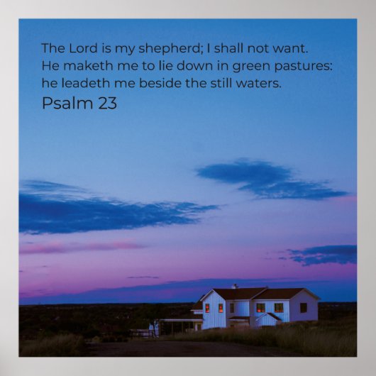 Psalm 23:1 KJV Wall Art – Scripture Poster (Voorkant)