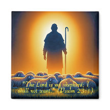 Psalm 23:1 Lord as Shepherd Square Magnet