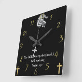 Psalm 23:1 met handkruising vierkante klok (Hoek)