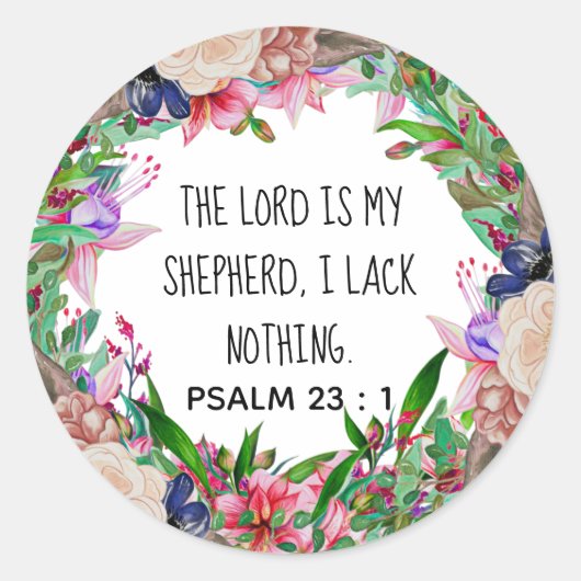 Psalm 23 : 1 - Ronde sticker (Voorkant)
