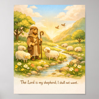 Psalm 23:1 Schriftposter, De Heere Is Mijn Herder Poster