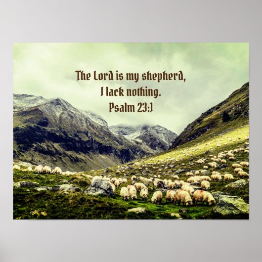 Psalm 23:1 "The Lord is my Shepherd" Poster (Voorkant)