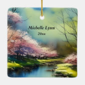 Psalm 23:2-3 Hij herstelt mijn ziel Bijbel Verse Keramisch Ornament (Achterkant)