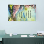 Psalm 23:2-3 Hij herstelt mijn ziel Bijbel Verse Spandoek (Beurs)