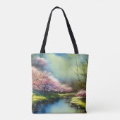 Psalm 23:2-3 Hij herstelt mijn ziel Bijbel Verse Tote Bag (Achterkant)