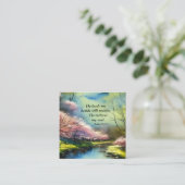 Psalm 23:2-3 Hij herstelt mijn ziel Bijbel Verse Vierkante Visitekaartje (Staand voorkant)