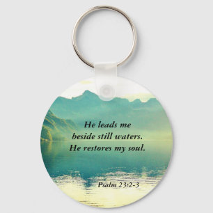 Psalm 23 2-3 Hij leidt me naast nog water Keych Sleutelhanger