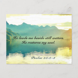 Psalm 23 2-3 Hij leidt me naast stilstaande watere Briefkaart