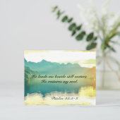 Psalm 23 2-3 Hij leidt me naast stilstaande watere Briefkaart (Staand voorkant)