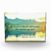 Psalm 23 2-3 Hij leidt me naast stilstaande watere Fotoblokken (Voorkant)