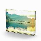 Psalm 23 2-3 Hij leidt me naast stilstaande watere Fotoblokken (Rechts)