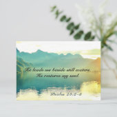 Psalm 23 2-3 Hij leidt me naast water Flat Kaart (Staand voorkant)