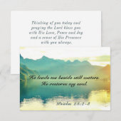 Psalm 23 2-3 Hij leidt me naast water Flat Kaart (Voorkant / Achterkant)