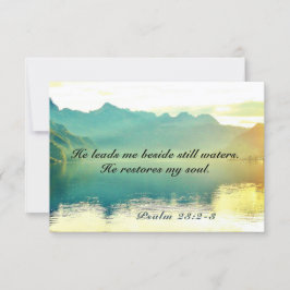 Psalm 23 2-3 Hij leidt me naast water Flat Kaart