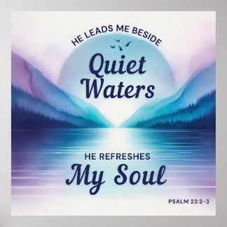 Psalm 23:2 Christelijk Poster