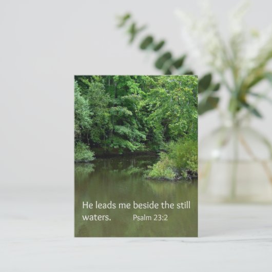 Psalm 23:2 Hij leidt me naast de stilstaande water Briefkaart (Staand voorkant)