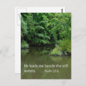 Psalm 23:2 Hij leidt me naast de stilstaande water Briefkaart (Voorkant / Achterkant)
