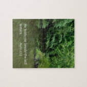 Psalm 23:2 Hij leidt me naast de stilstaande water Legpuzzel (Horizontaal)