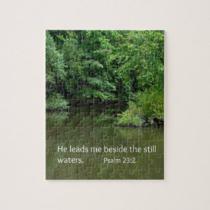 Psalm 23:2 Hij leidt me naast de stilstaande water Legpuzzel