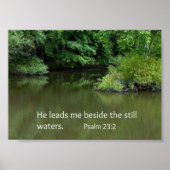 Psalm 23:2 Hij leidt me naast de stilstaande water Poster (Voorkant)