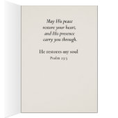 Psalm 23:3 Christelijke sympathiekaart (Binnen (Rechts))