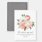 Psalm 23:3 He Restores my Soul Flowers Magneet (Voorkant / Achterkant)