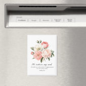 Psalm 23:3 He Restores my Soul Flowers Magneet (Insitu (Vaatwasser))