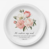 Psalm 23:3 He Restores my Soul Flowers Papieren Bordje (Voorkant)