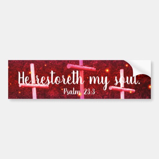 Psalm 23:3 Hij herstelt mijn Soul Bumpersticker (Voorkant)