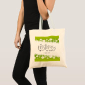 Psalm 23:3 Hij herstelt mijn ziel Bijbelse Verse Tote Bag (Voorkant (product))