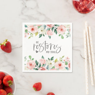 Psalm 23:3 Hij herstelt mijn ziel Bijbelvers & Roz Servet