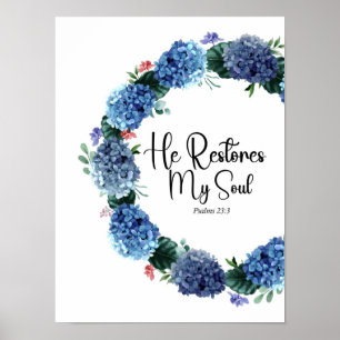 Psalm 23:3 Hij herstelt mijn ziel Poster