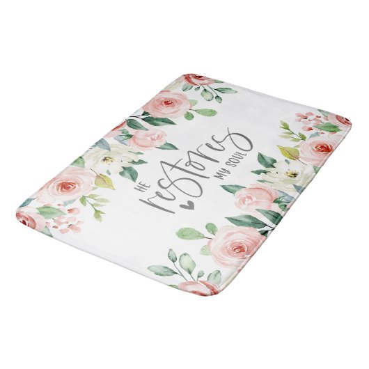 Psalm 23:3 Hij herstelt mijn zielenbijbelvers en R Badmat (Gekanteld)