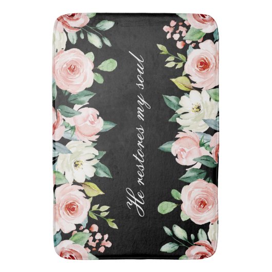 Psalm 23:3 Hij herstelt mijn zielenbijbelvers en R Badmat (Voorkant Verticaal)