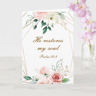 Psalm 23:3 Hij herstelt mijn zielenbijbelvers en R Kaart