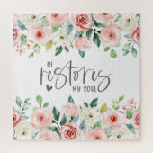 Psalm 23:3 Hij herstelt mijn zielenbijbelvers en R Legpuzzel (Verticaal)