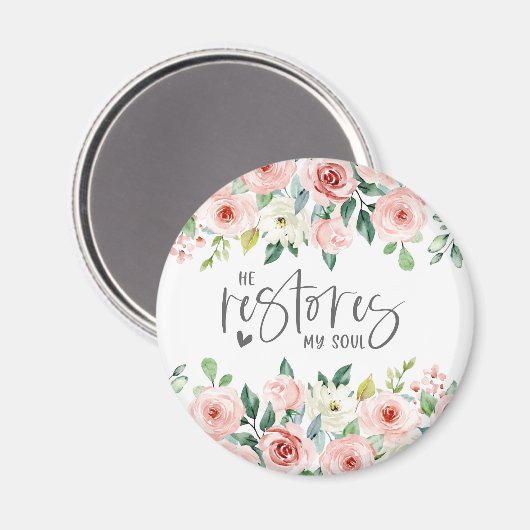 Psalm 23:3 Hij herstelt mijn zielenbijbelvers en R Magneet (Voorkant / Achterkant)