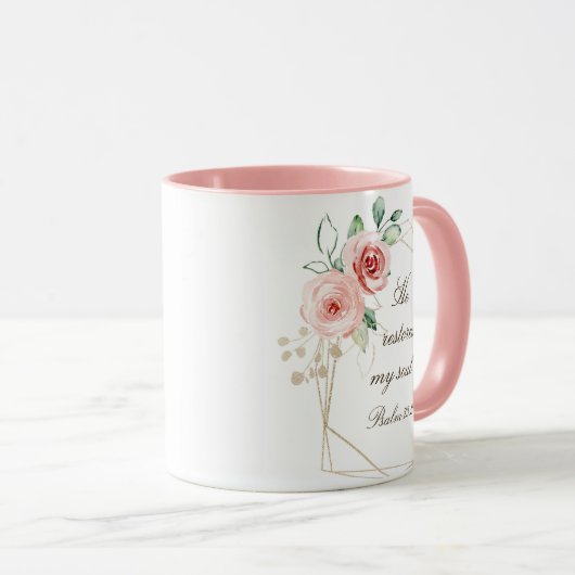 Psalm 23:3 Hij herstelt mijn zielenbijbelvers en R Mok (Voorkant rechts)