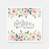 Psalm 23:3 Hij herstelt mijn zielenbijbelvers en R Servet (Voorkant)