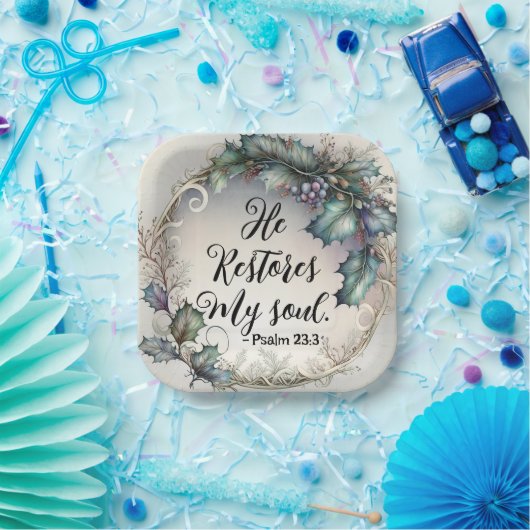 psalm 23:3 papieren bordje (Feest)