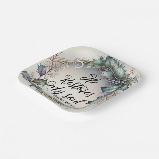 psalm 23:3 papieren bordje (Gebogen)