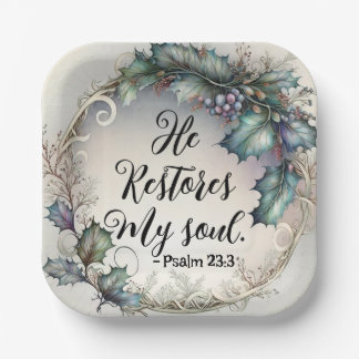 psalm 23:3 papieren bordje