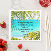 Psalm 23:3, Schrift: Hij herstelt mijn ziel-- Servetten (Insitu)