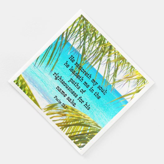 Psalm 23:3 Schriftgedeelte: Hij herstelt mijn ziel Servetten (Hoek)