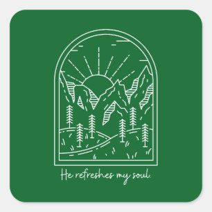 Psalm 23 3 Verfrist Ziel Christelijk Bijbelvers Vierkante Sticker